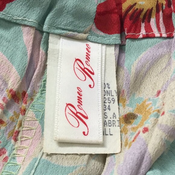 Vintage Romeo Romeo Floral Print Straight Leg Cropped Pants Small 100% Rayon USA - Picture 4 of 9